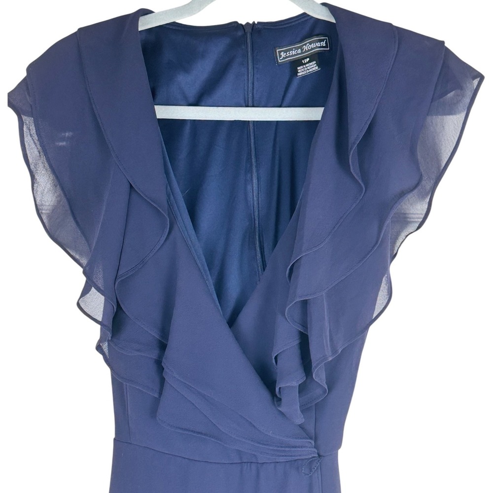 NWT Jessica Howard Navy Blue Dress Size 12 Petite 12P Wedding Formal Bridesmaid